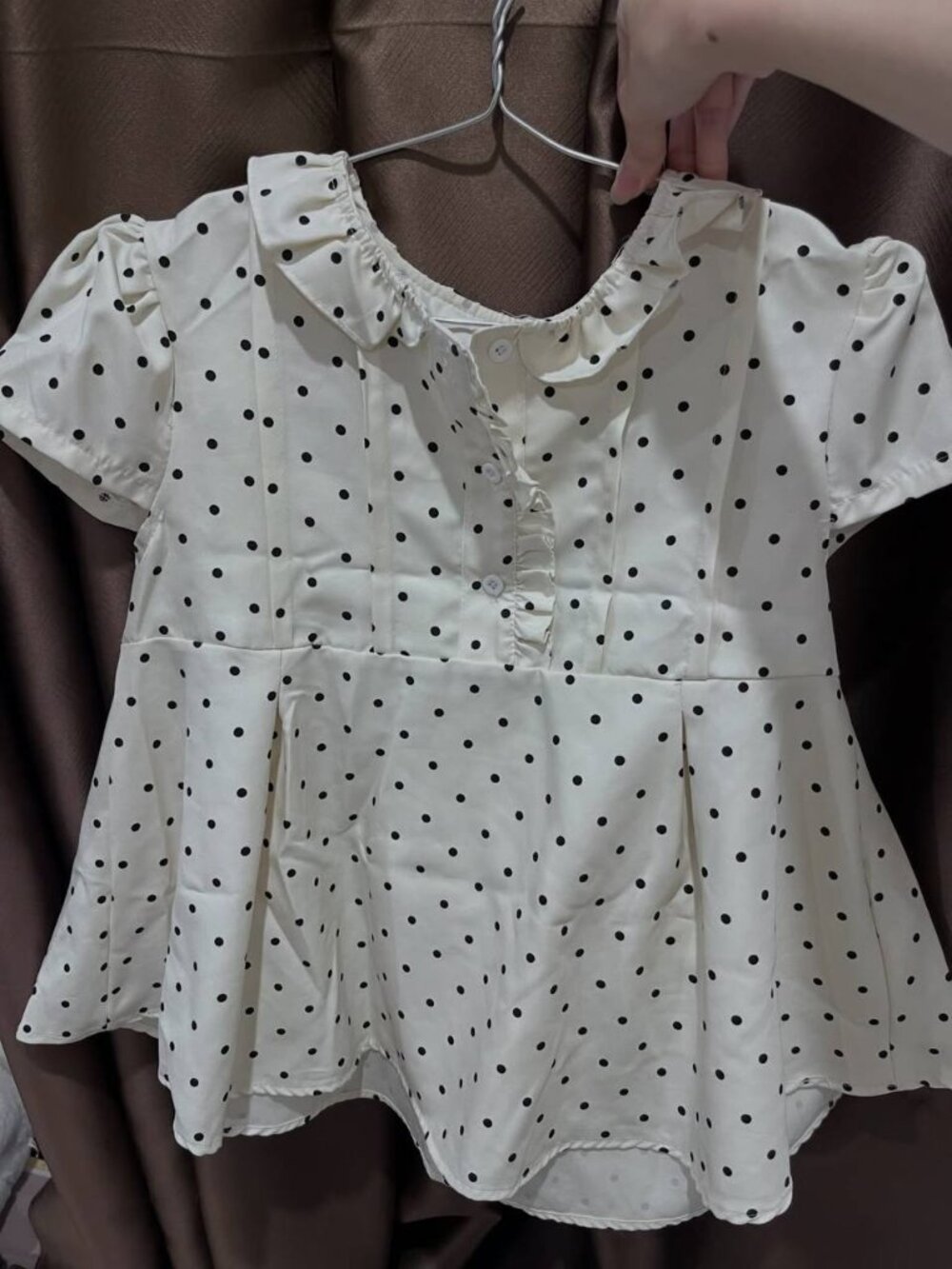 White Polka Dot Top